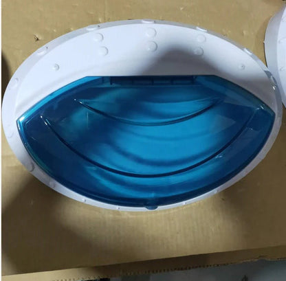 Mechanical towel sterilizer in white, compact design with 220V AC power supply