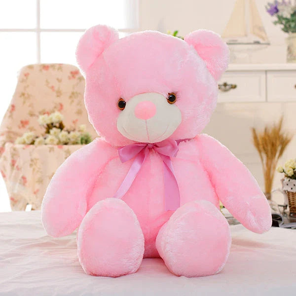 Illuminating LED Teddy Bear Plush Toy with color-changing lights, perfect for cozy ambiance and festive decor