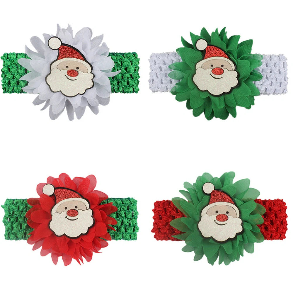 Children's chiffon hair band measuring 15cm by 4cm with Christmas decoration