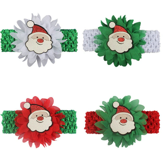 Children's chiffon hair band measuring 15cm by 4cm with Christmas decoration