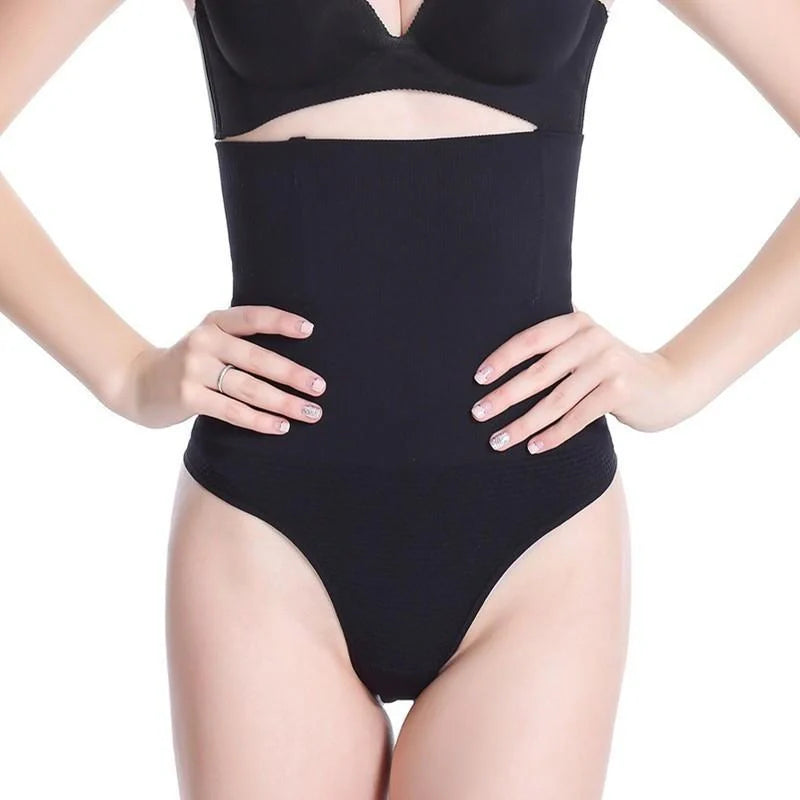 Slim Sculpting Thong with Tummy Control - Premium Chinlon Shapewear in Black and Nude Colors