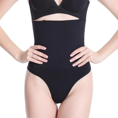 Slim Sculpting Thong with Tummy Control - Premium Chinlon Shapewear in Black and Nude Colors