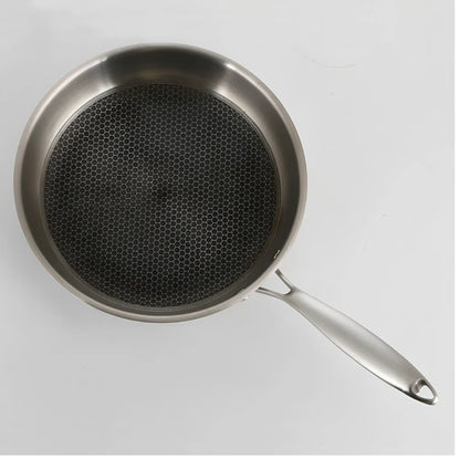 26cm stainless steel frying pan with polished finish and stainless steel handle