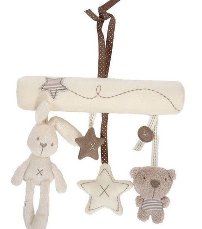 Soft, cuddly baby rattles with bunny and bear designs for cribs and strollers