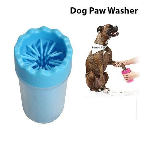 Premium silicone dog paw cleaning cup with soft bristles for gentle, effective paw washing