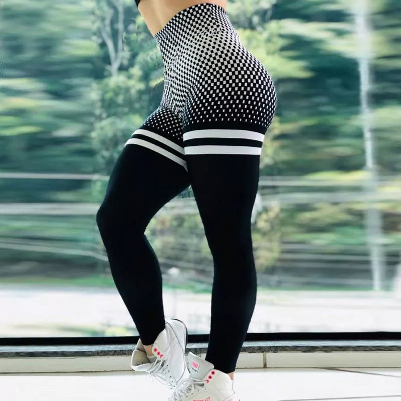 Slim high waist sports leggings in various colors and patterns