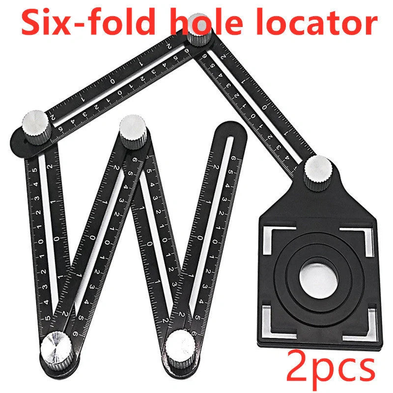 Aluminum alloy six-folding multi-angle measuring ruler for precise tile and flooring projects
