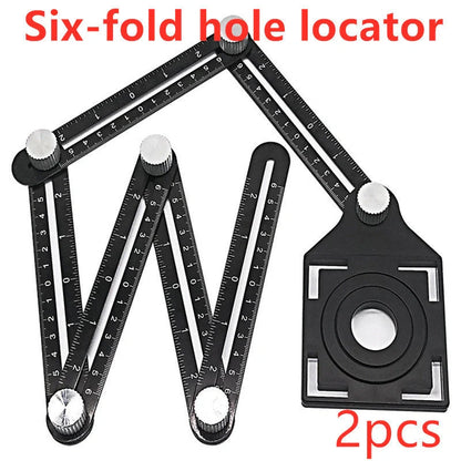 Aluminum alloy six-folding multi-angle measuring ruler for precise tile and flooring projects