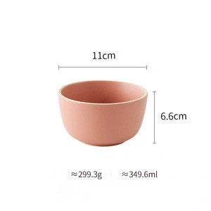 Pure Color Matte Ceramic Plate Set in pink, grey, white, and blue