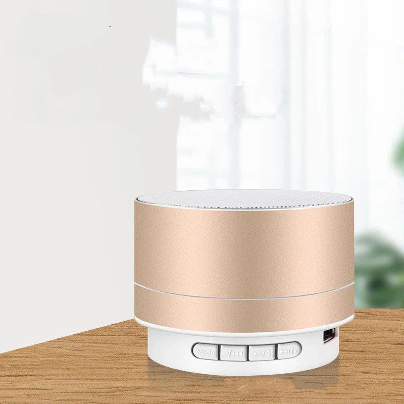 Portable Bluetooth speaker with colorful LED lights, offering impressive sound quality and convenient features for on-the-go music enjoyment.