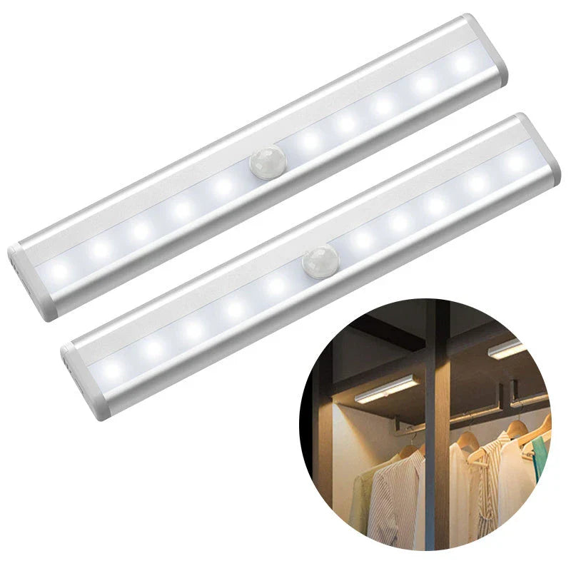 Intelligent motion-activated LED cabinet lights with adjustable color temperature and compact design