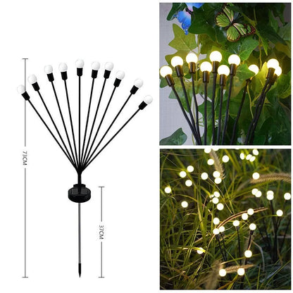 Solar-powered ground plug lawn light with automatic dusk-to-dawn operation and multiple head configurations