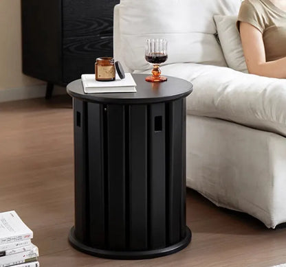 Stackable iron dining stool with round seat in modern design, showing graphic customisation option