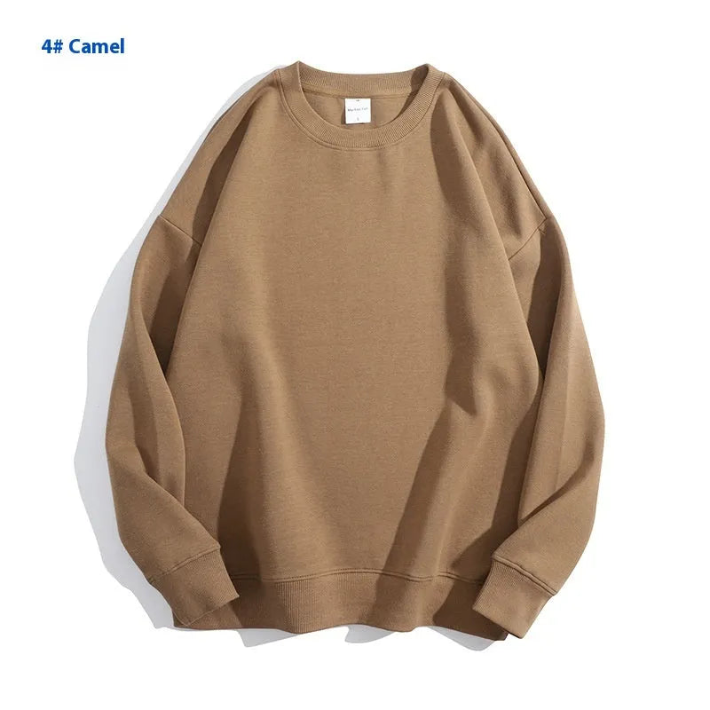 Cotton off-shoulder sweater in loose fit with long sleeves and round neck, available in multiple colours