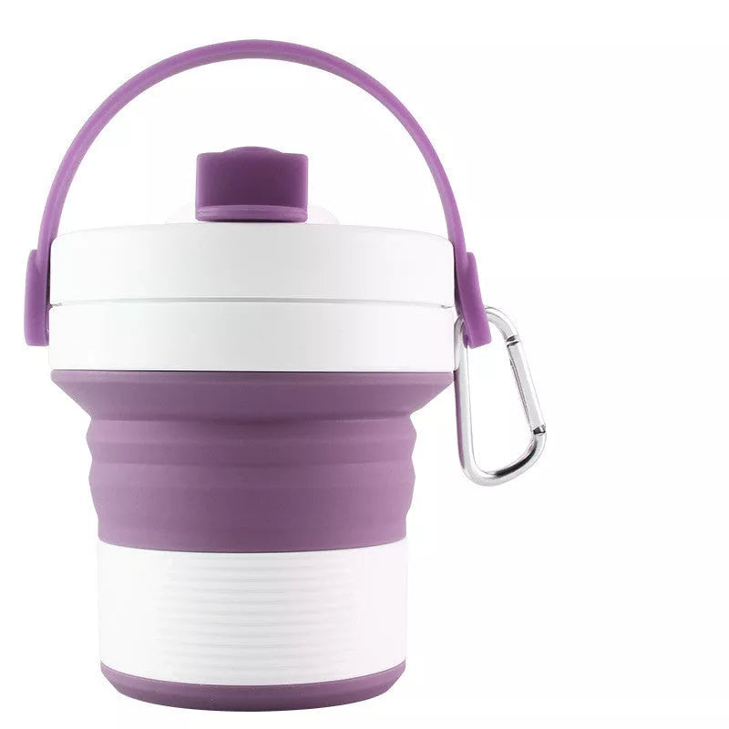 Portable silicone folding coffee cup in various colors, 450 ML capacity