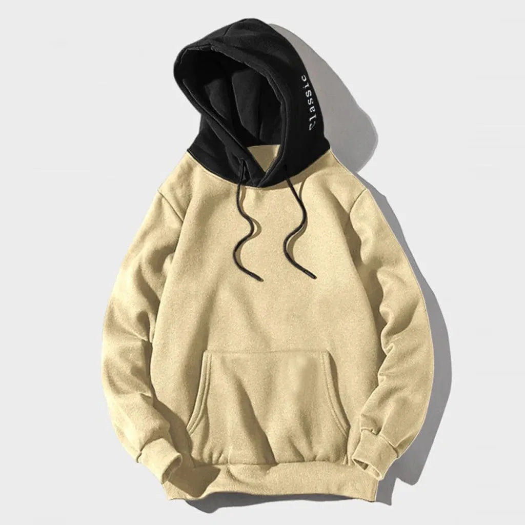 Thick hooded sweatshirt for men and women in cotton blend, long sleeve, six colours, sizes S to XXL