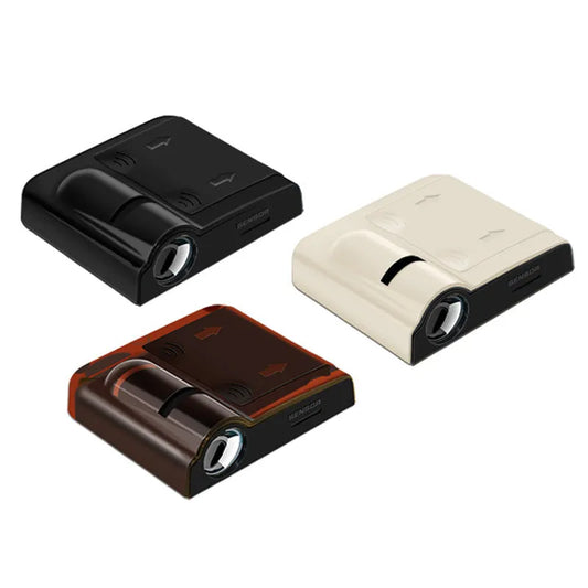 Car decorative projection radium lamp in black or beige with 6.5cm x 6.3cm ABS plastic construction