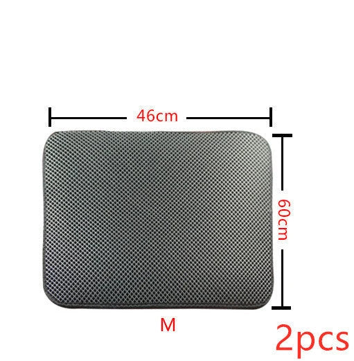 Versatile cat litter mat in different sizes and colors, featuring a dual-layer design to trap litter and protect floors