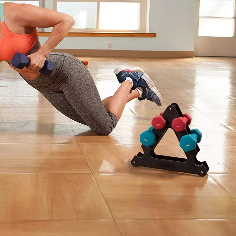 Sturdy metal dumbbell bracket for organizing up to 30-pounds of weights