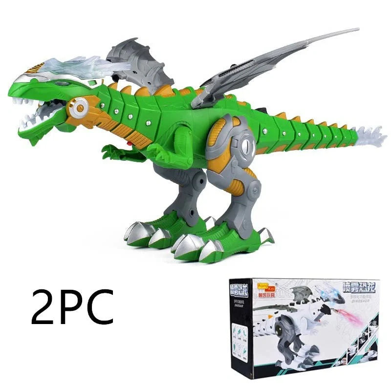 Intelligent Robot Toy Dinosaur with water spray feature in green and white colors