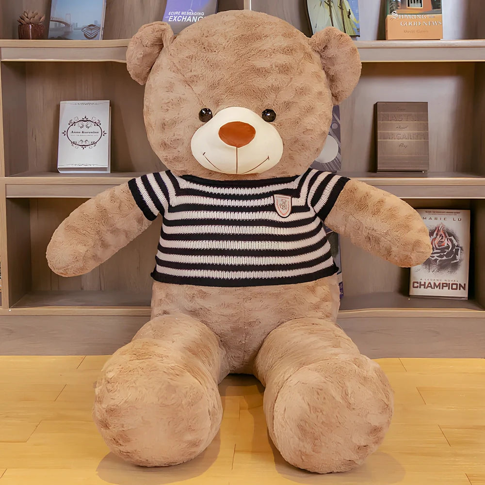 Big hugging teddy bear rag plush doll with rose velvet fabric in multiple size options from 0.8m to 2.6m