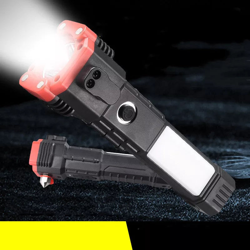 Multifunctional car safety hammer with LED flashlight and USB charging port