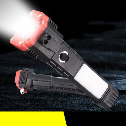 Multifunctional car safety hammer with LED flashlight and USB charging port