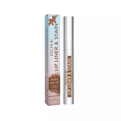 Peeling Lip Gloss in red brown, nude brown, and cocoa color for hydrated, flawless lips