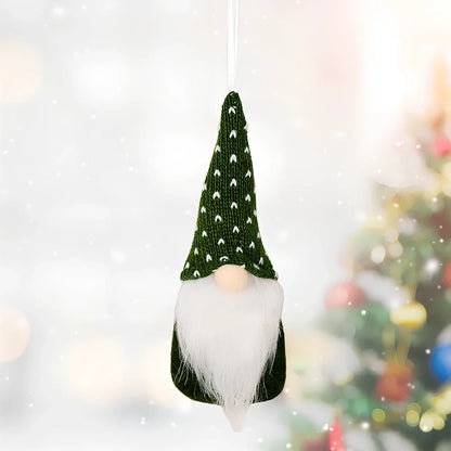 Christmas knitted small pendant decoration in red with 8cm diameter non-woven fabric construction