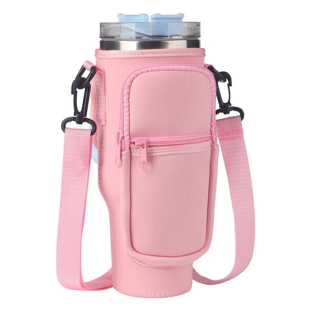 Stylish Neoprene Vacuum Thermal Straw Cup Sleeve for keeping drinks hot or cold, available in various colors and patterns.