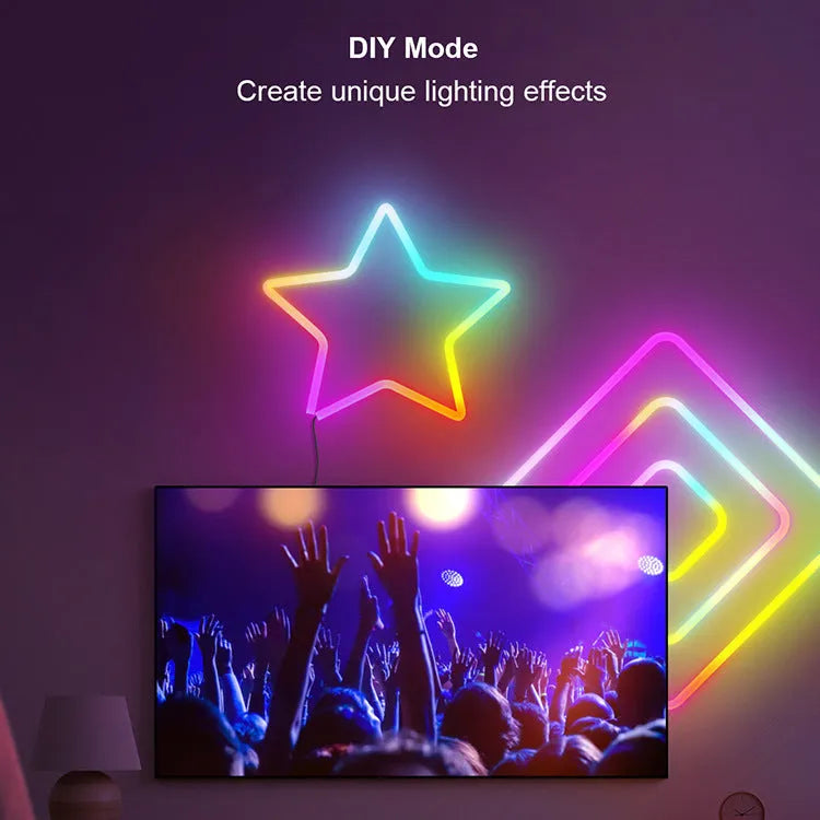 3-metre neon light strip with RGB LEDs and remote control for indoor lighting
