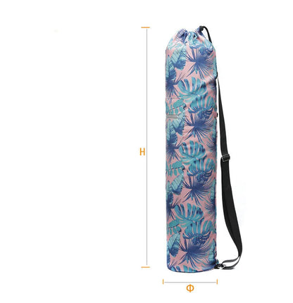Canvas yoga bag with shoulder strap for 6mm yoga mat, shown as a storage bag for yoga and fitness use