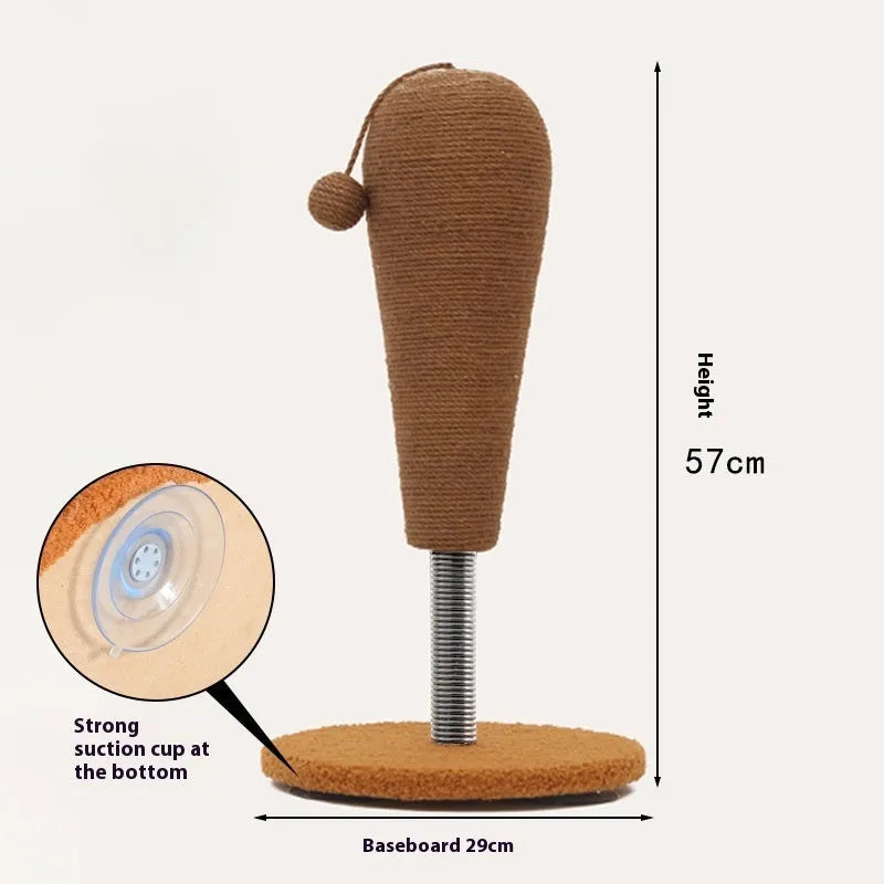 Large 40cm cat scratch board with hemp rope surface, cat grasping ball and tumbler toy attachments