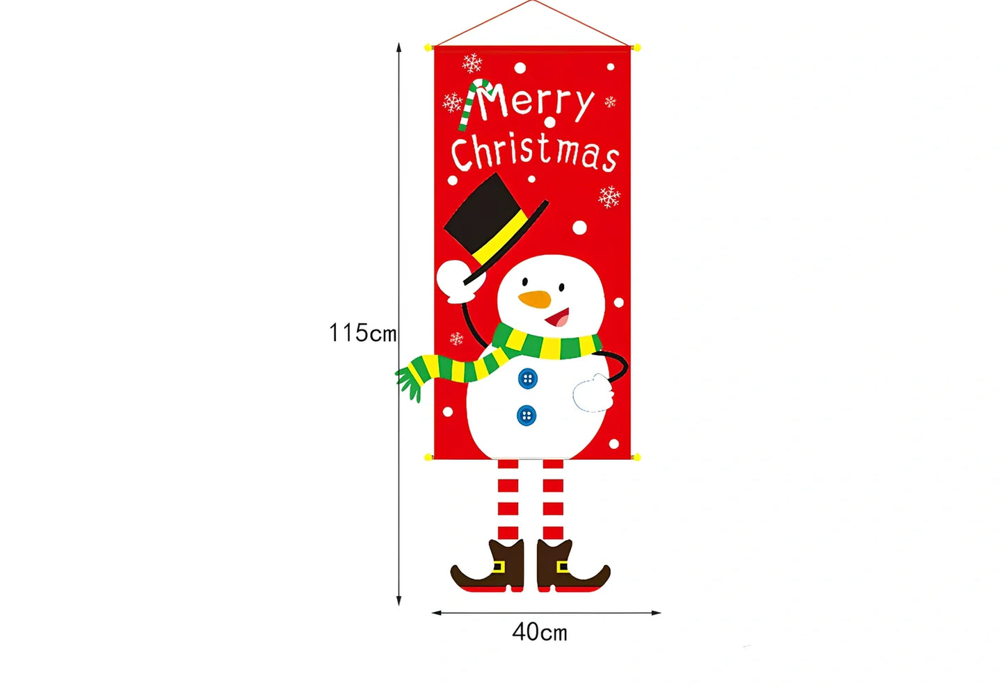 115x40cm Christmas cloth poster showing Santa Claus design in red for window decoration
