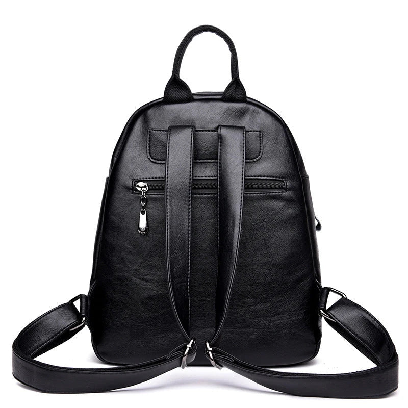 Stylish PU backpack with a sleek, vertical square shape and dual straps for comfortable, hands-free carrying