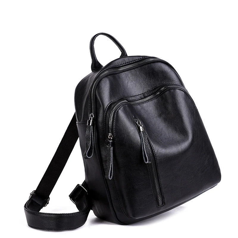 Stylish PU backpack with a sleek, vertical square shape and dual straps for comfortable, hands-free carrying