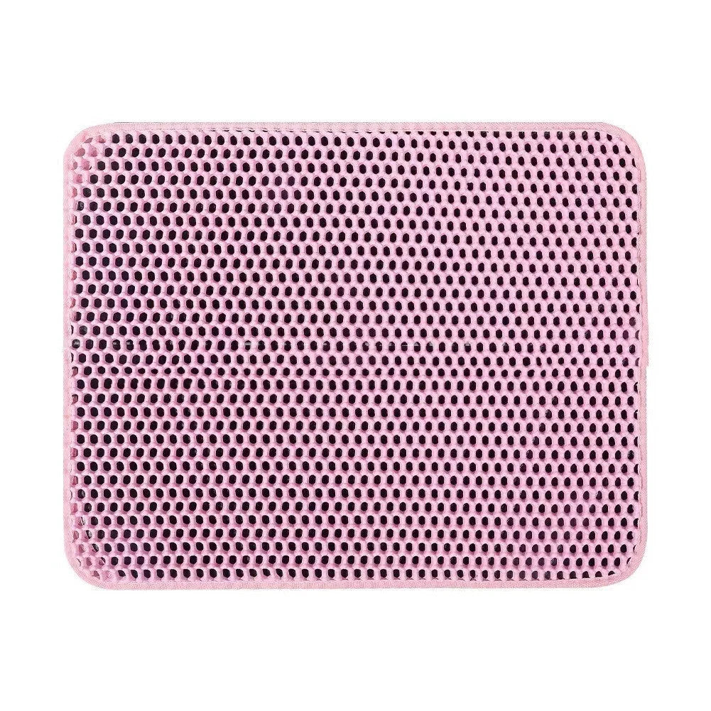 Waterproof cat litter mat with honeycomb design for easy cleanup