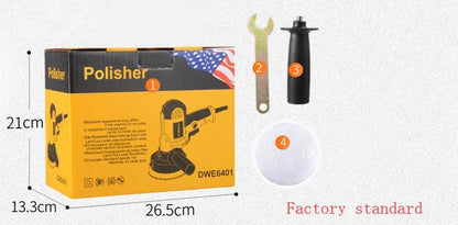 Yellow automotive polishing machine with 125mm disc on a 220V power cord.