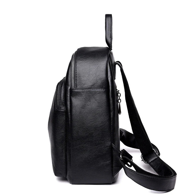 Stylish PU backpack with a sleek, vertical square shape and dual straps for comfortable, hands-free carrying