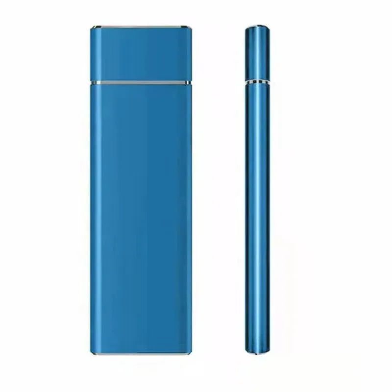 High-speed SSD external mobile hard disk with a metal shell, shown in multiple colour options.