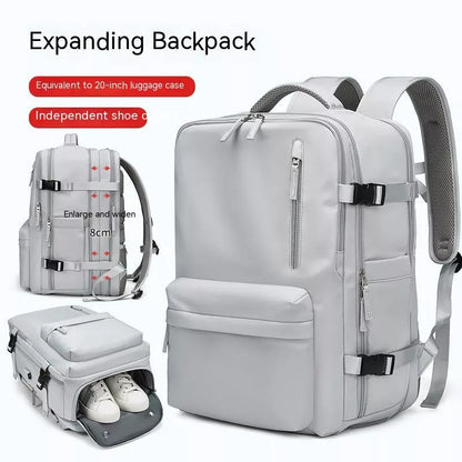 Expansion Backpack with Dry Wet Separation in Light Gray