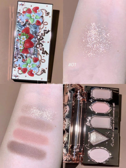 Flower Knows Strawberry Rococo Series Embossed Blush Velvet Matte Lip Glaze in retro perfume bottle design