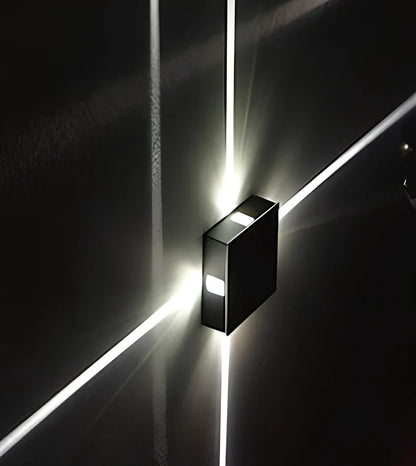 Cross-shaped decorative LED lamp with iron frame, 14cm size, for bedside and living room illumination