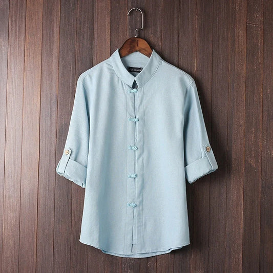 Men's vintage linen shirt in various colors and sizes for a stylish, comfortable look