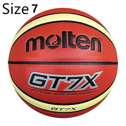 Durable outdoor basketball with PU rubber liner, non-slip surface, and standard size 7 specification for all-weather play