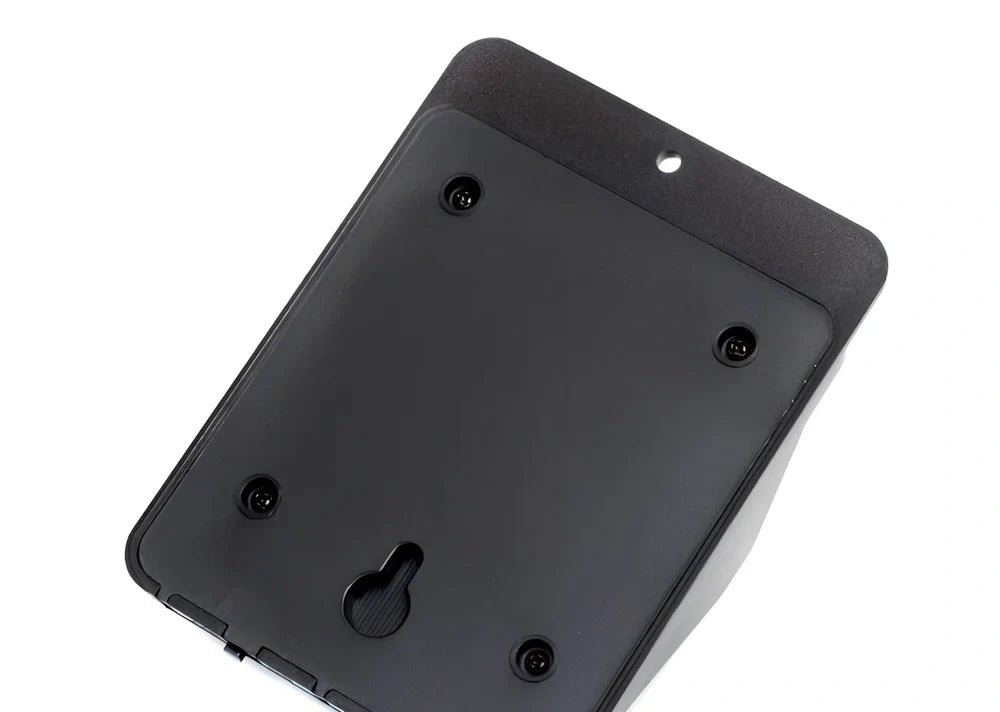 Solar 4 LED sensor lights mounted on garden wall, showing motion detection range and bright illumination at night