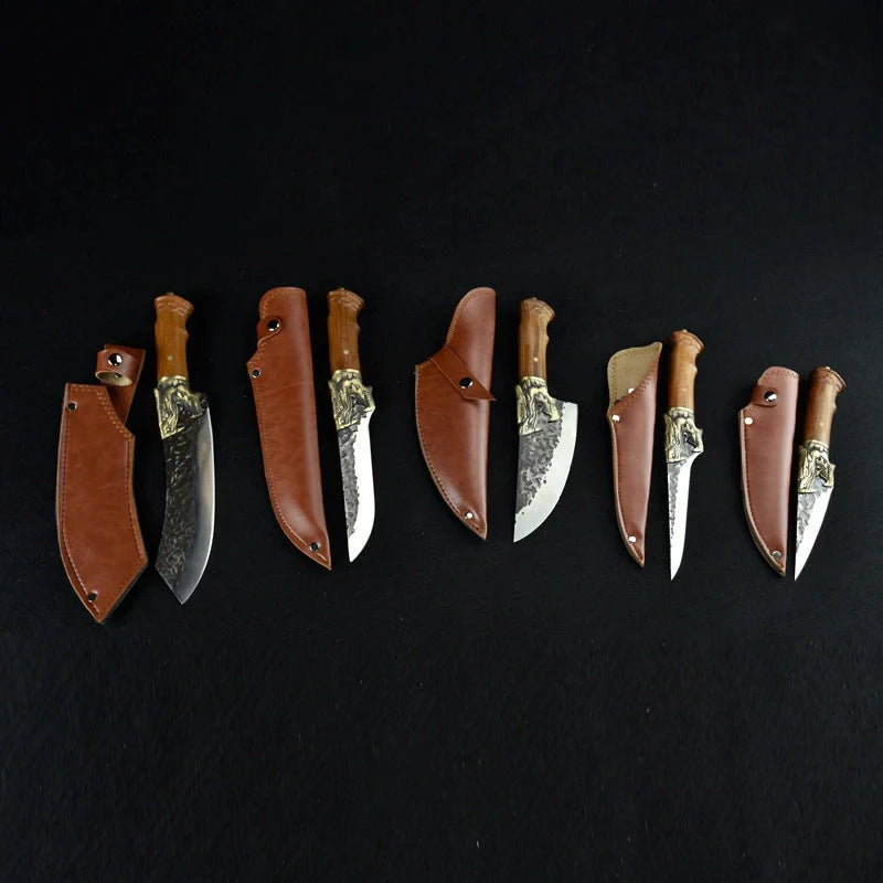 Hand forged lightweight slicing knife with rosewood handle and sharp 5Cr15Mov blade