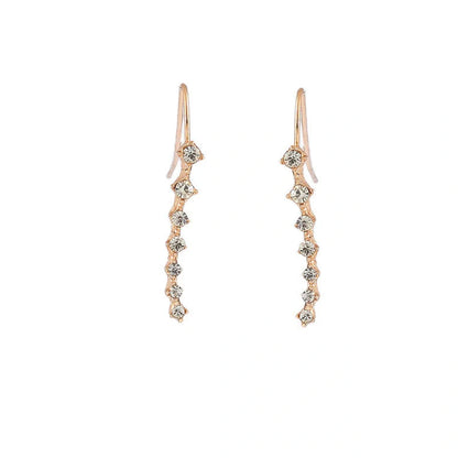 Elegant 7-inch rhinestone bridal earrings sparkling on a white background