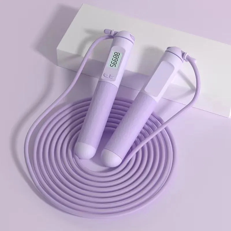 Fitness skipping rope with ball bearing mechanism and ABS plastic handles in adjustable 1.5m length