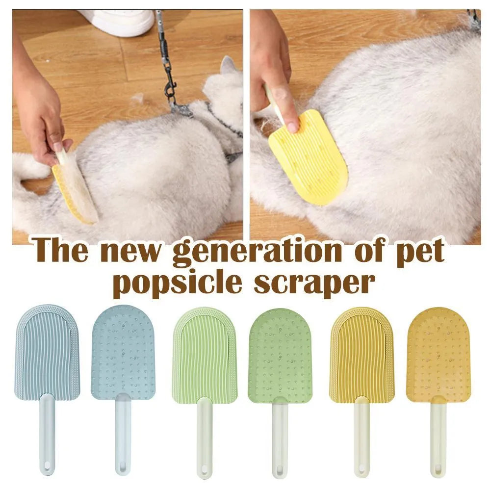 Green ice cream shaped pet grooming brush with soft silicone teeth for cats and dogs